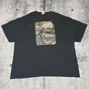 Vtg 90s/00s M&O Knits Mazatepec Mexican Revolution Graphic Mens XL Black T-Shirt